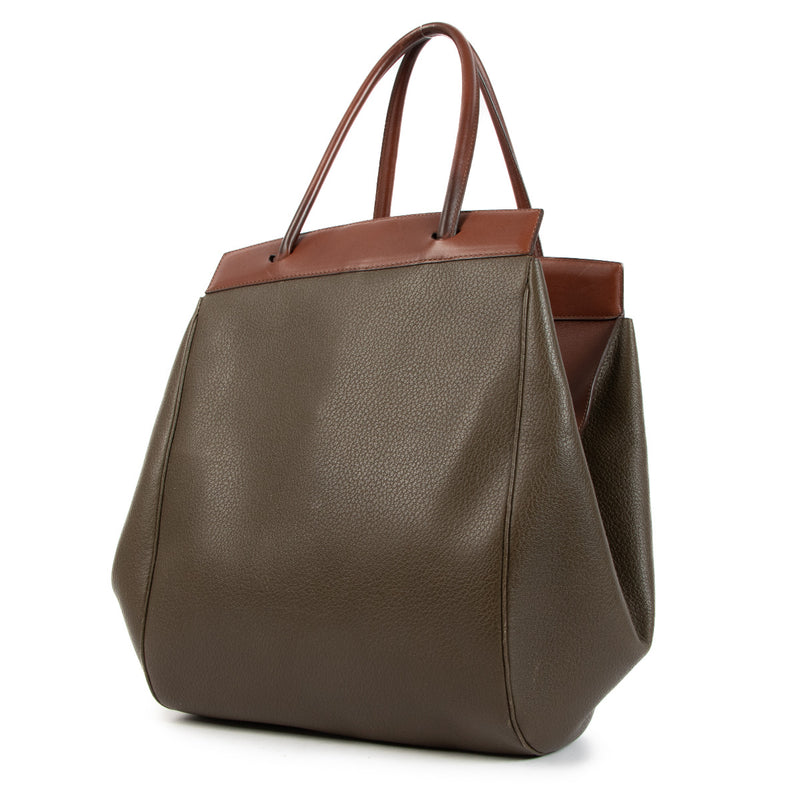 Delvaux Khaki Brown Baladin Bag