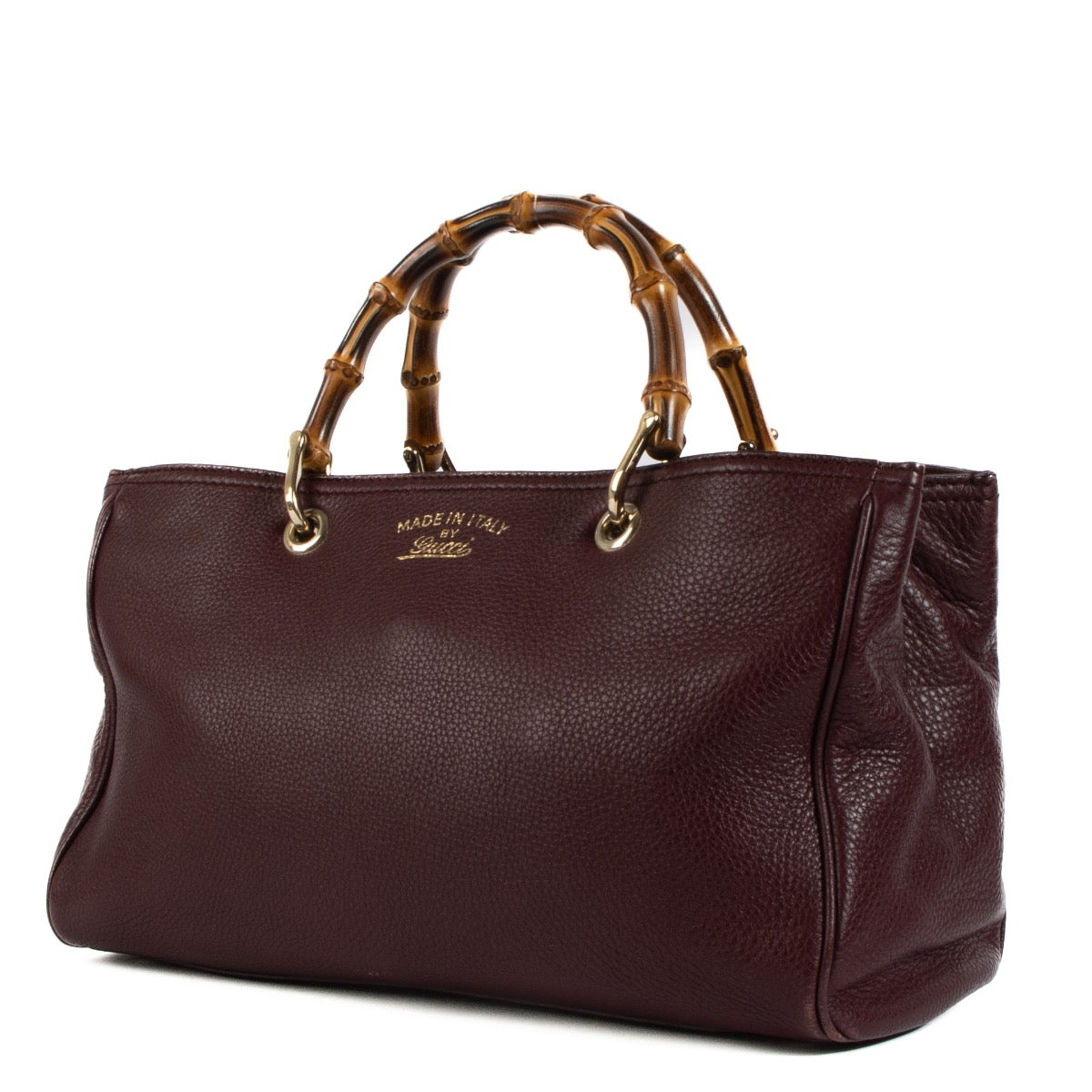 shop 100% authentic second hand Gucci Burgundy Medium Bamboo Shopper on Labellov.com