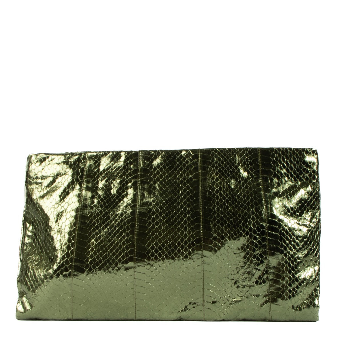 shop 100% authentic second hand Prada Metallic Green Snakeskin Effect Crystal Embellished Clutch on Labellov.com
