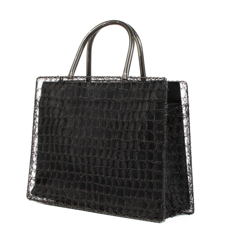 shop 100% authentic second hand Ferragamo Grey Crochet Metal Mesh Crossbody Bag on Labellov.com