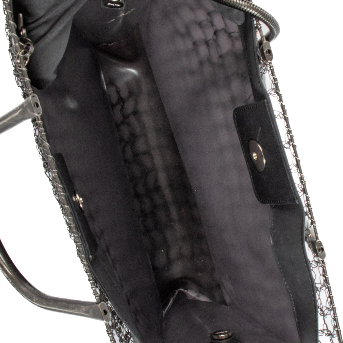 shop 100% authentic second hand Ferragamo Grey Crochet Metal Mesh Crossbody Bag on Labellov.com