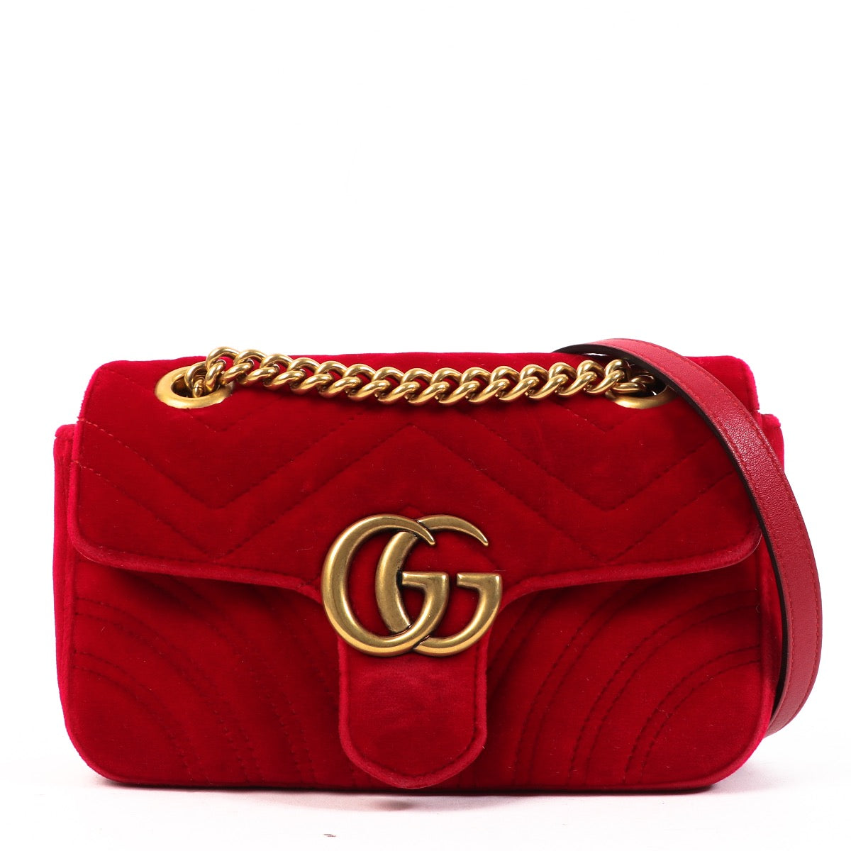 Shop now for your pre-loved, 100% authentic Gucci Red Velvet Marmont Small Shoulder Bag, at Labellov in Antwerp, Brussel, Knokke