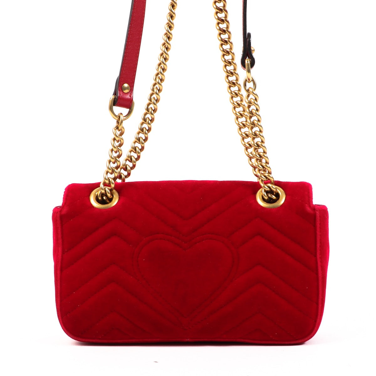 Shop now for your pre-loved, 100% authentic Gucci Red Velvet Marmont Small Shoulder Bag, at Labellov in Antwerp, Brussel, Knokke