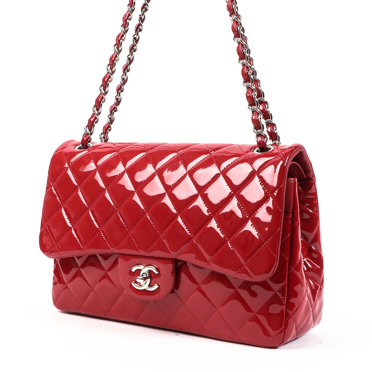 acheter en ligne pour le meilleur prix sac a main Never Used Chanel Jumbo Classic Flap Bag Patent Red . koop veilig online aan de beste prijs Never Used Chanel Jumbo Classic Flap Bag Patent Red. shop safe online your Never Used Chanel Jumbo