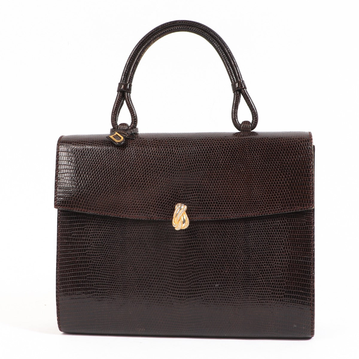 Delvaux Brown Lizard Vintage Handbag