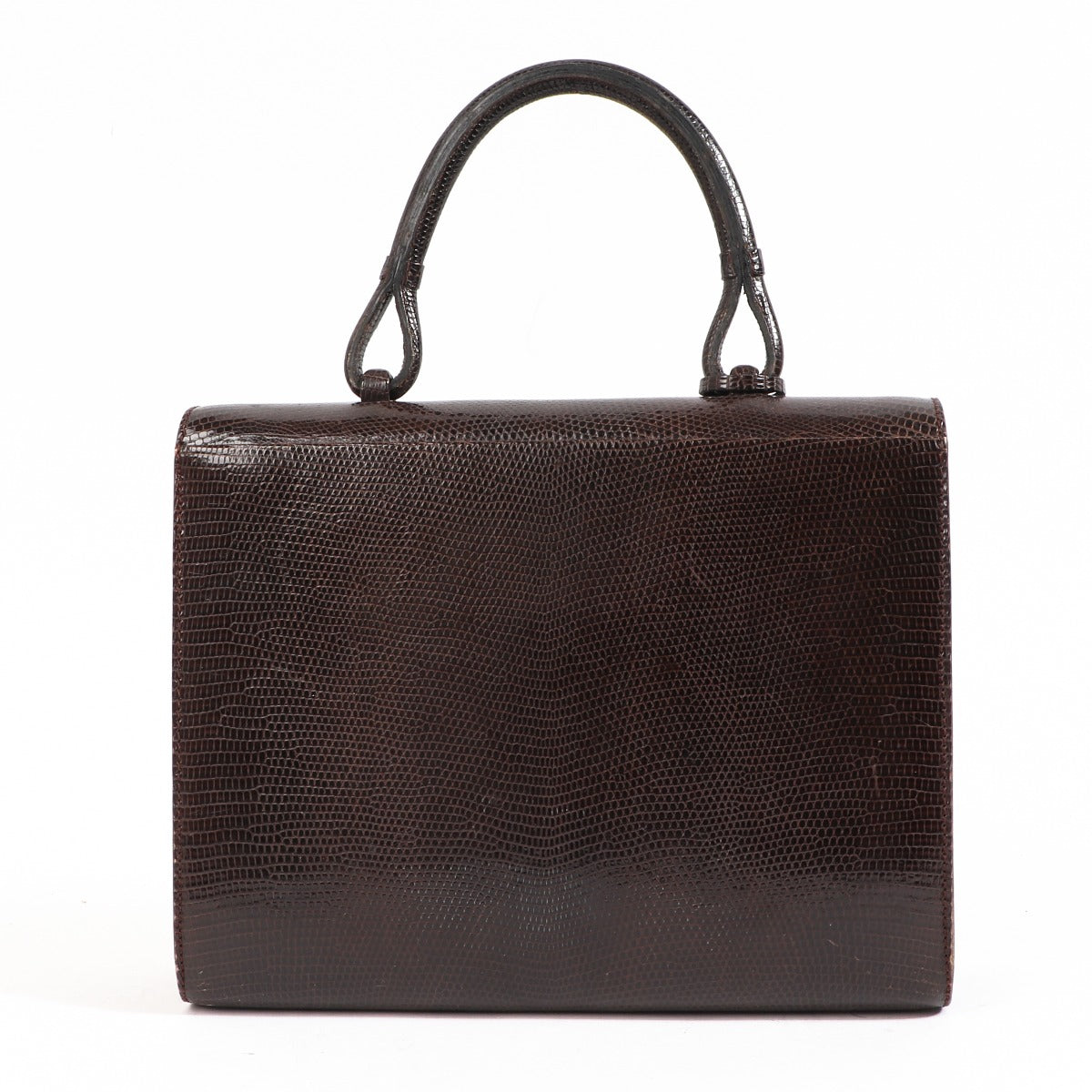 Sac à main vintage Delvaux en lézard marron