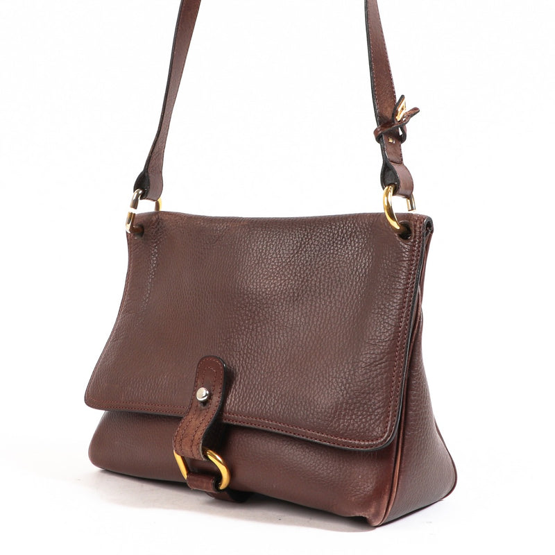 Buy an authentic second-hand Delvaux Brown Leather Crossbody Bag in very good condition at Labellov in Antwerp.