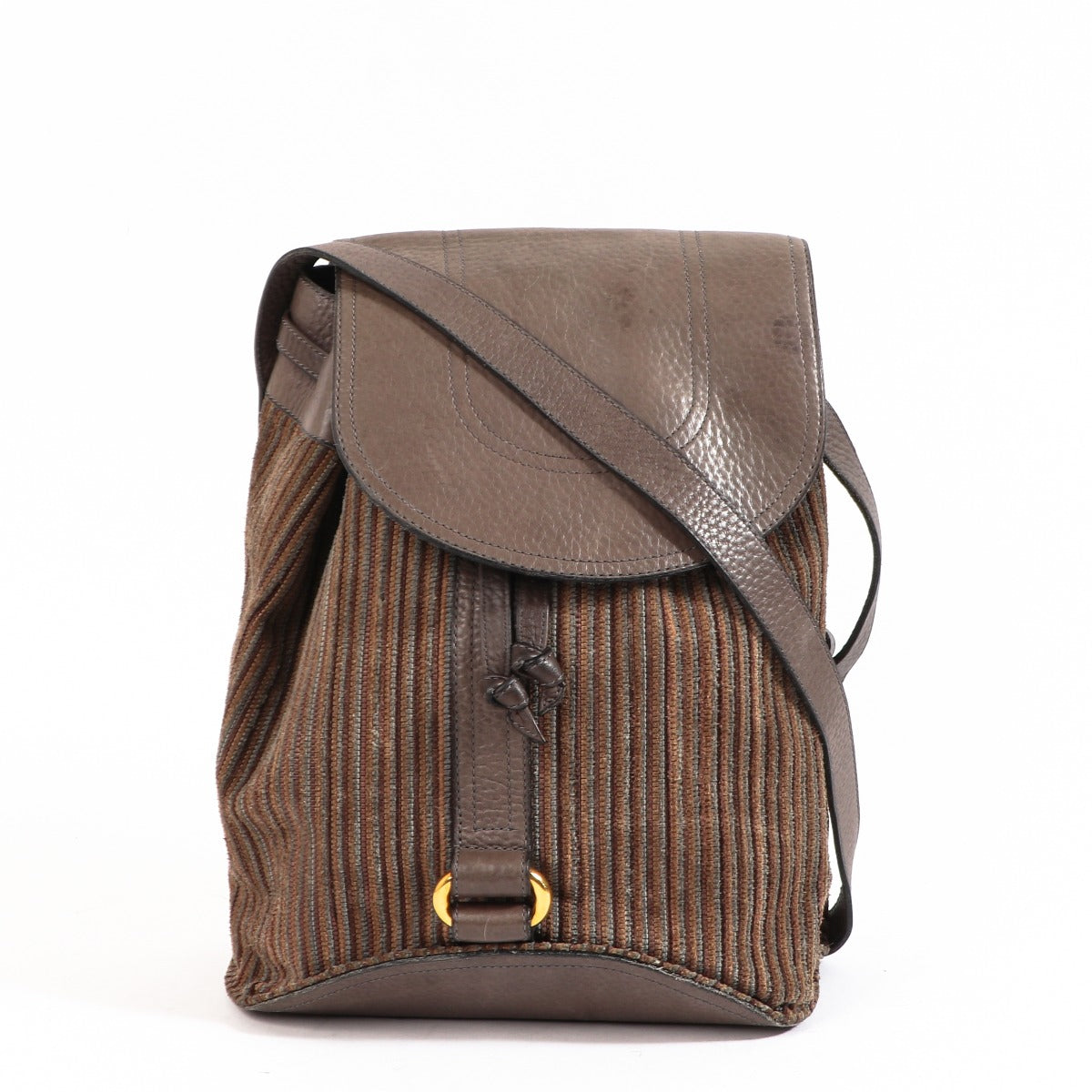 Buy an authentic second-hand Delvaux Grey Toile De Cuir Crossbody in good condition at Labellov in Antwerp.