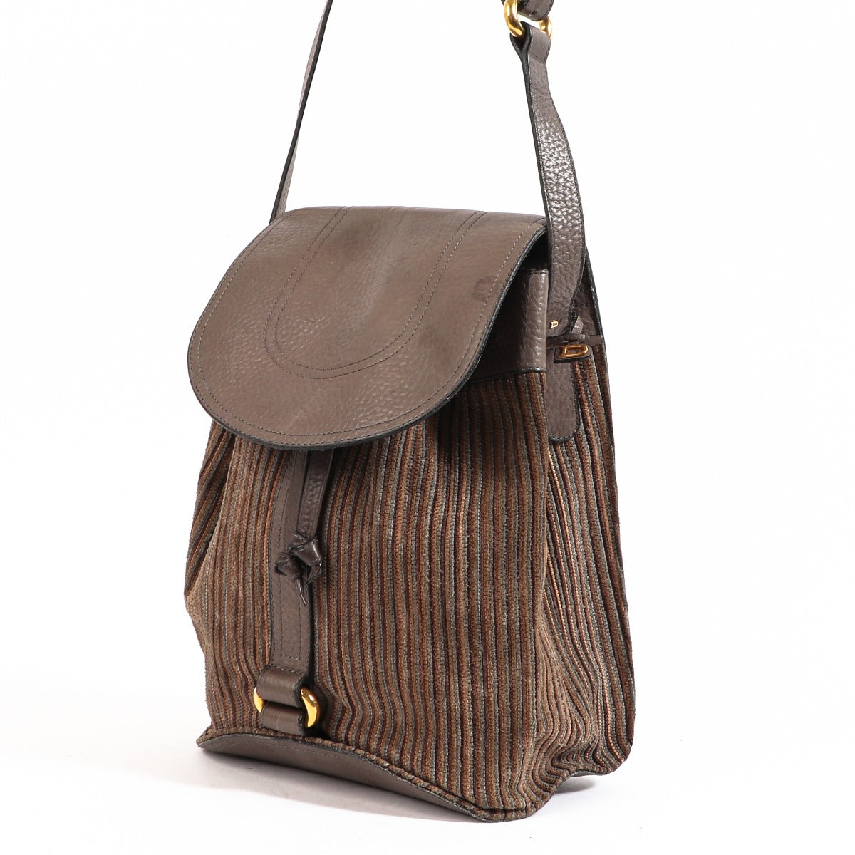 Buy an authentic second-hand Delvaux Grey Toile De Cuir Crossbody in good condition at Labellov in Antwerp.