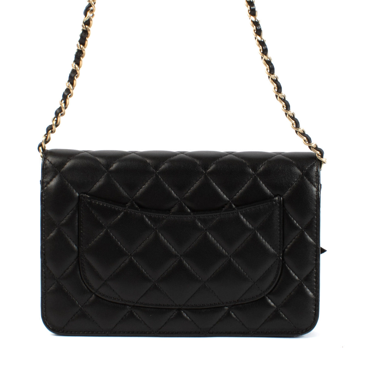 Chanel Zwart Lamsleer Classic Wallet On Chain Kleptas