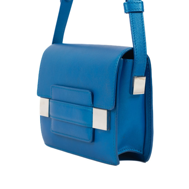Buy an authentic second hand Delvaux Electric Blue Polo Madame Bag in very good condition at Labellov