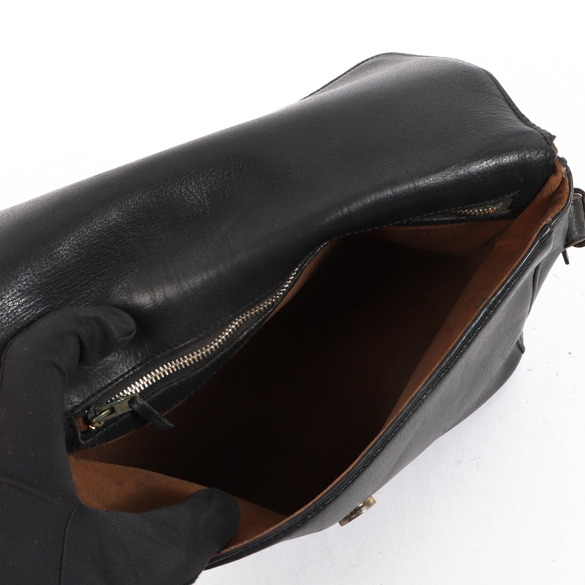 Sac vintage Delvaux en cuir noir Poirier