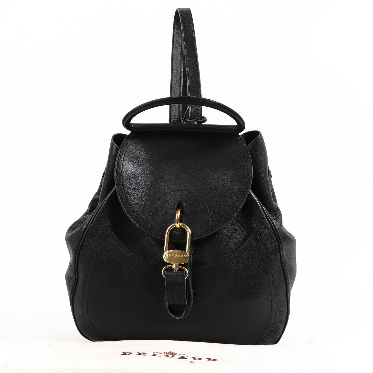 Buy an authentic second-hand Delvaux Black Lucifer Backpack in very good condition at Labellov in Antwerp.