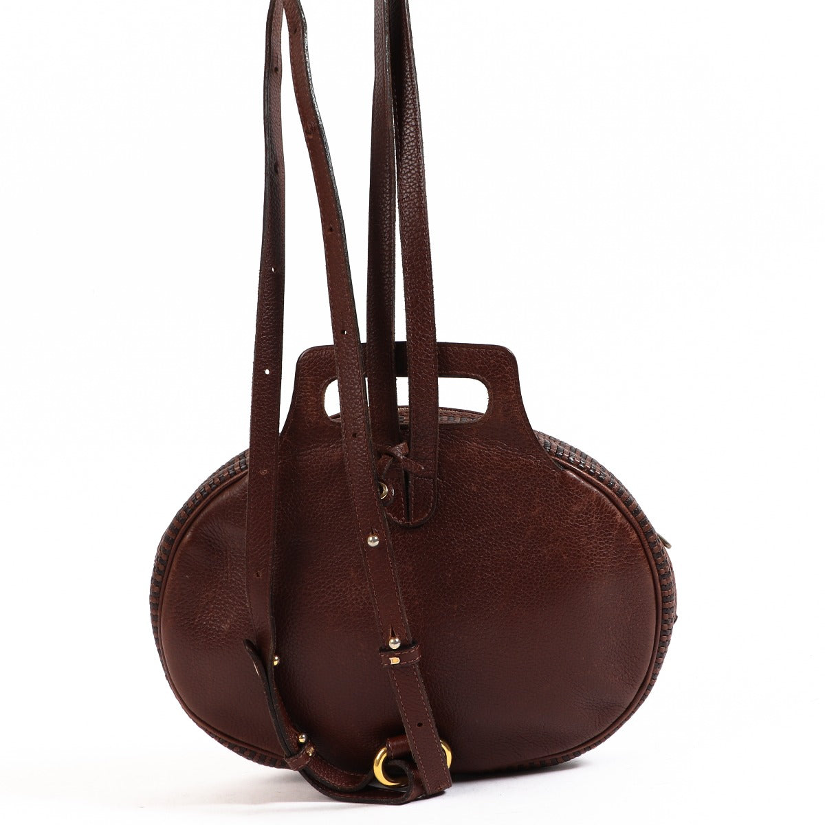 Buy an authentic second-hand Delvaux Brown Toile de Cuir backpack in very good condition at Labellov in Antwerp.
