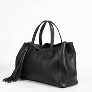 Authentic pre-loved Gucci Black Leather Lady Tassel Tote Bag on Labellov.com