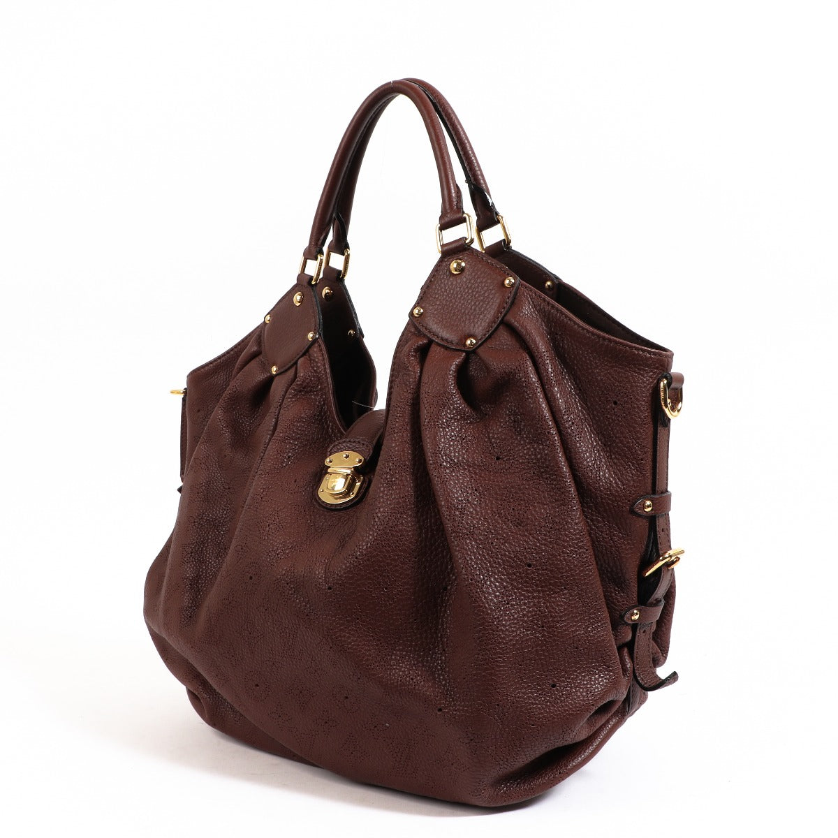 Buy an authentic second-hand Louis Vuitton Brown Mahina Calfskin Shoulder Bag in very good condition at Labellov in Antwerp.