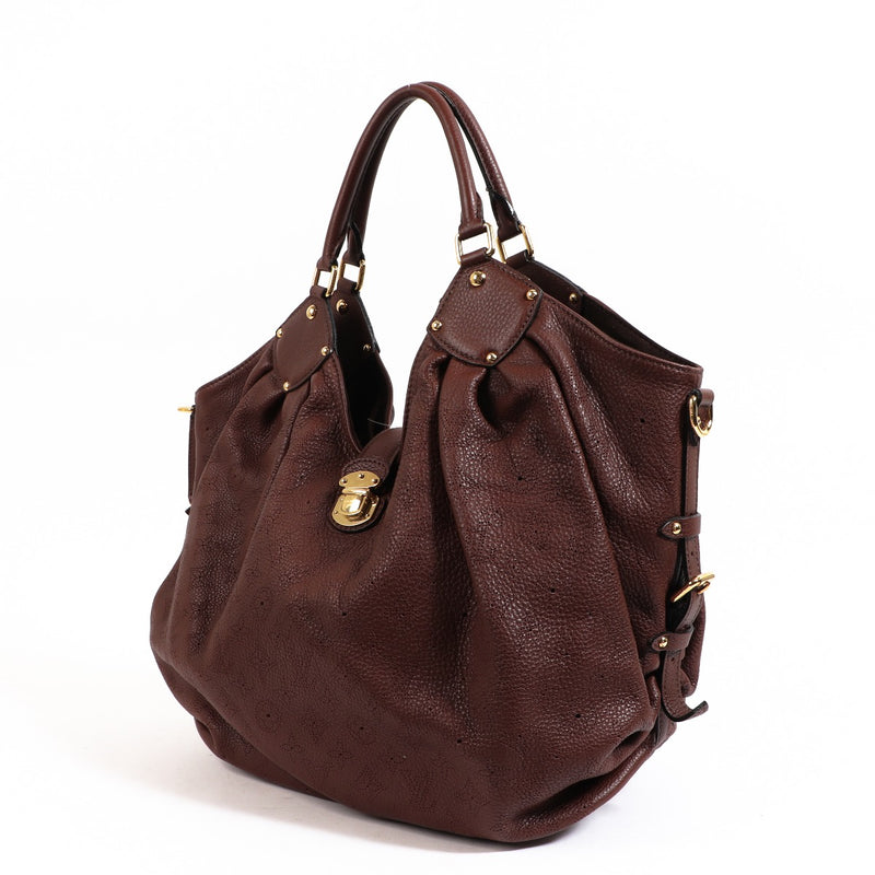 Buy an authentic second-hand Louis Vuitton Brown Mahina Calfskin Shoulder Bag in very good condition at Labellov in Antwerp.