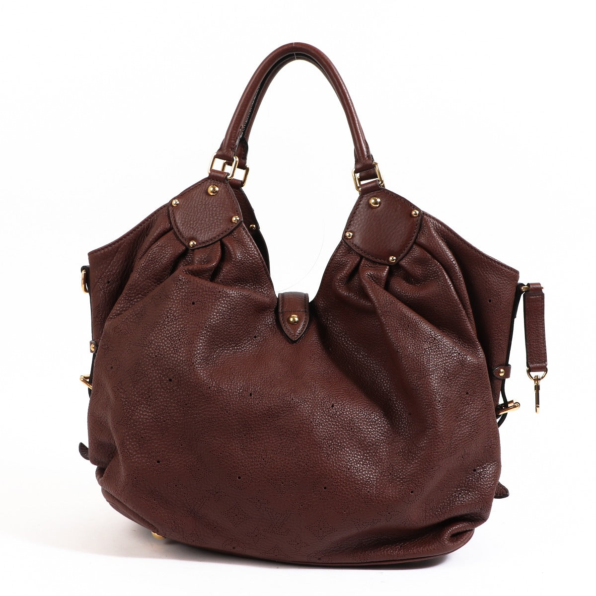 Buy an authentic second-hand Louis Vuitton Brown Mahina Calfskin Shoulder Bag in very good condition at Labellov in Antwerp.