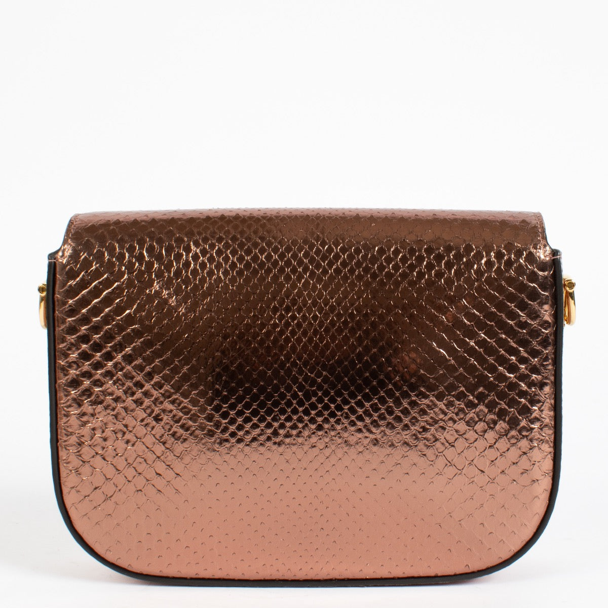 Gucci Metalic Rose Gold Python Horsebit 1955 Small Shoulder Bag