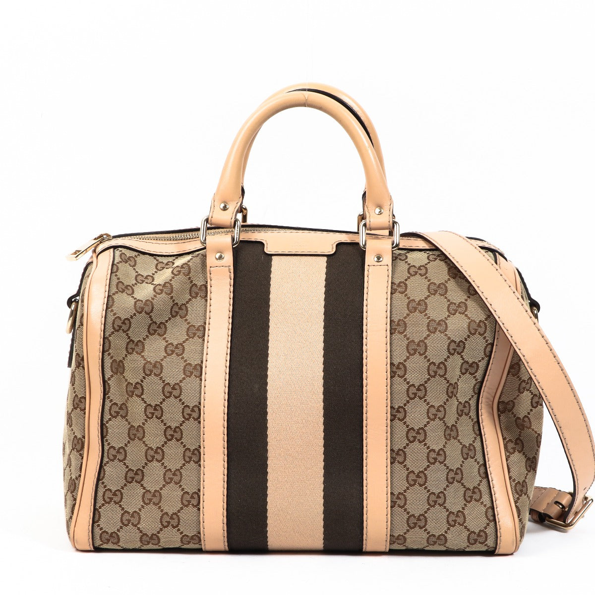 Gucci GG Canvas Web Boston Bag