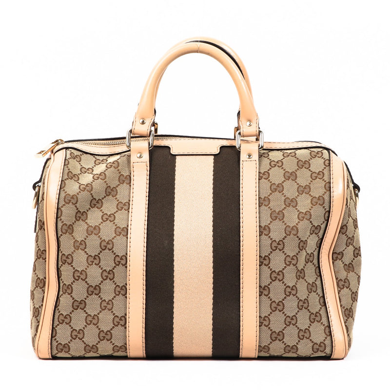 Gucci GG Canvas Web Boston Bag