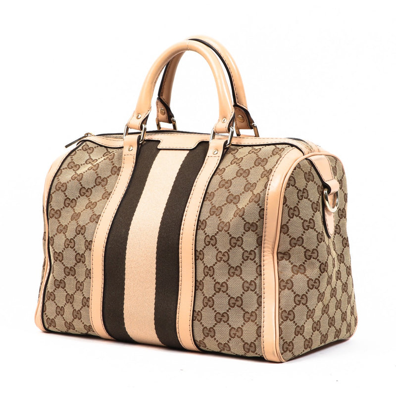 Gucci GG Canvas Web Boston Bag