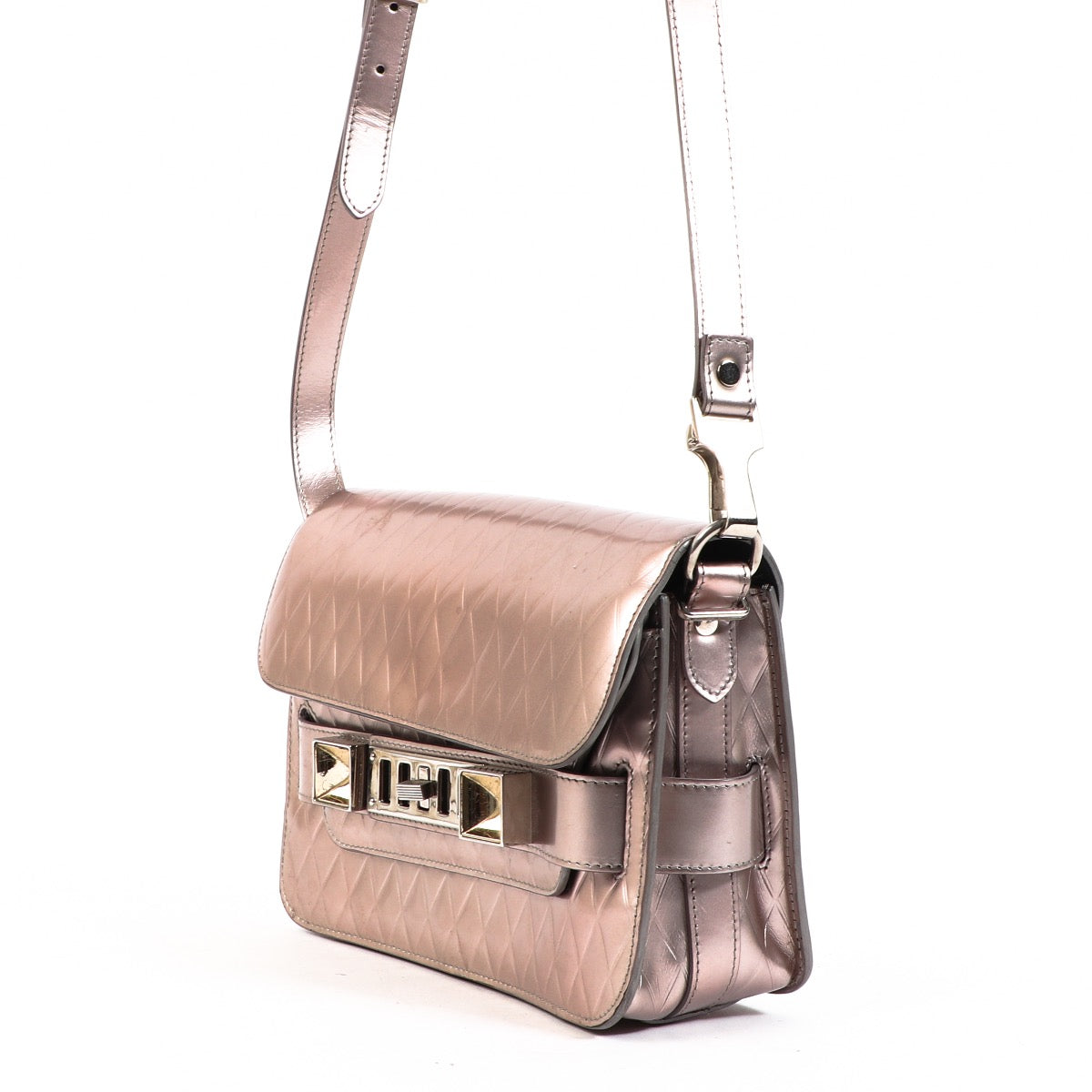 Shop safe online at Labellov in Antwerp this 100% authentic second hand Proenza Schouler Metallic PS11 Mini Classic Crossbody Bag