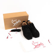 Buy authentic second-hand Christian Louboutin Black Veau Velours Louis Junior Spike Women Sneakers Size - 40 in very good condition at Labellov in Antwerp.