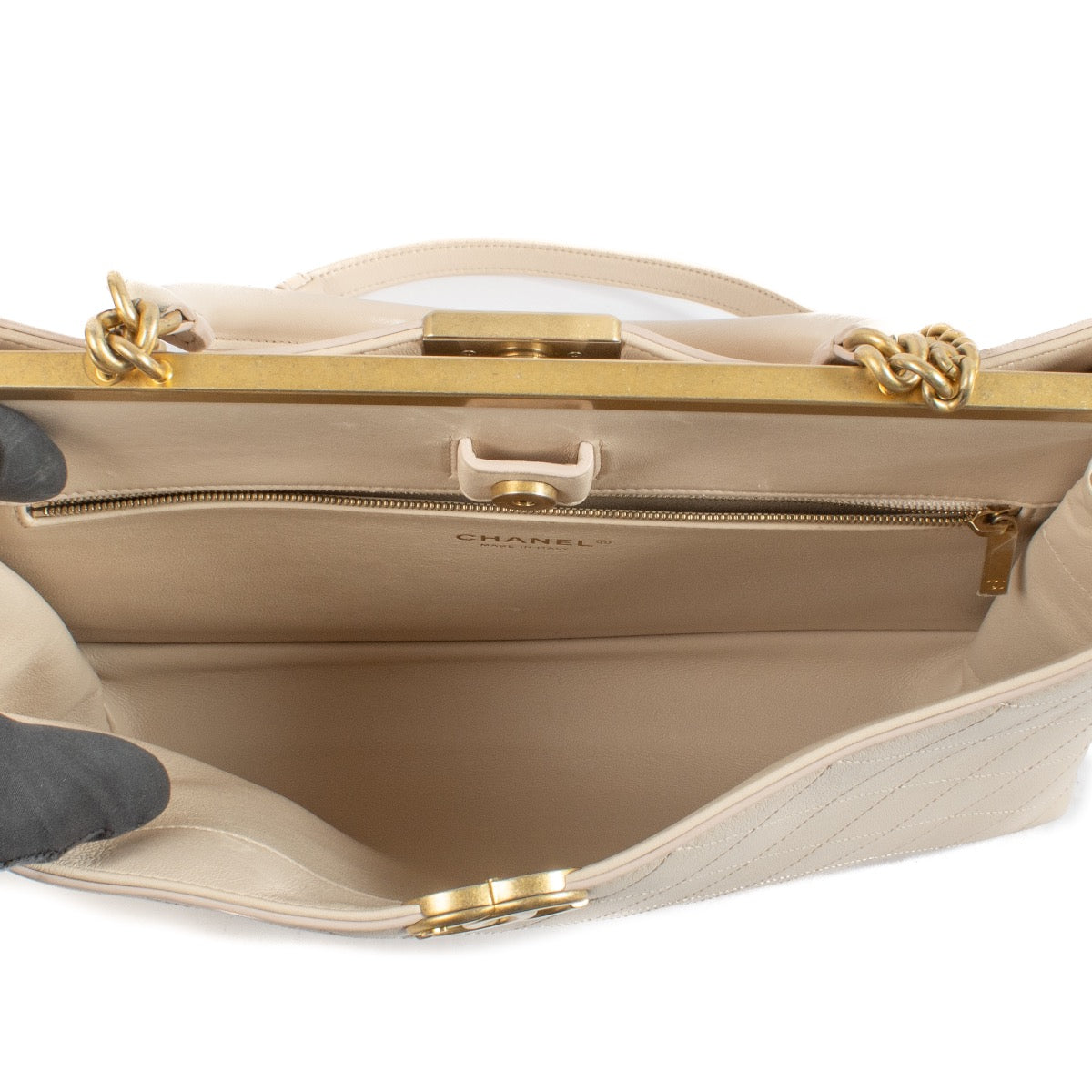 Chanel Zachtroze Kalfsleren Coco Luxe Tote Bag