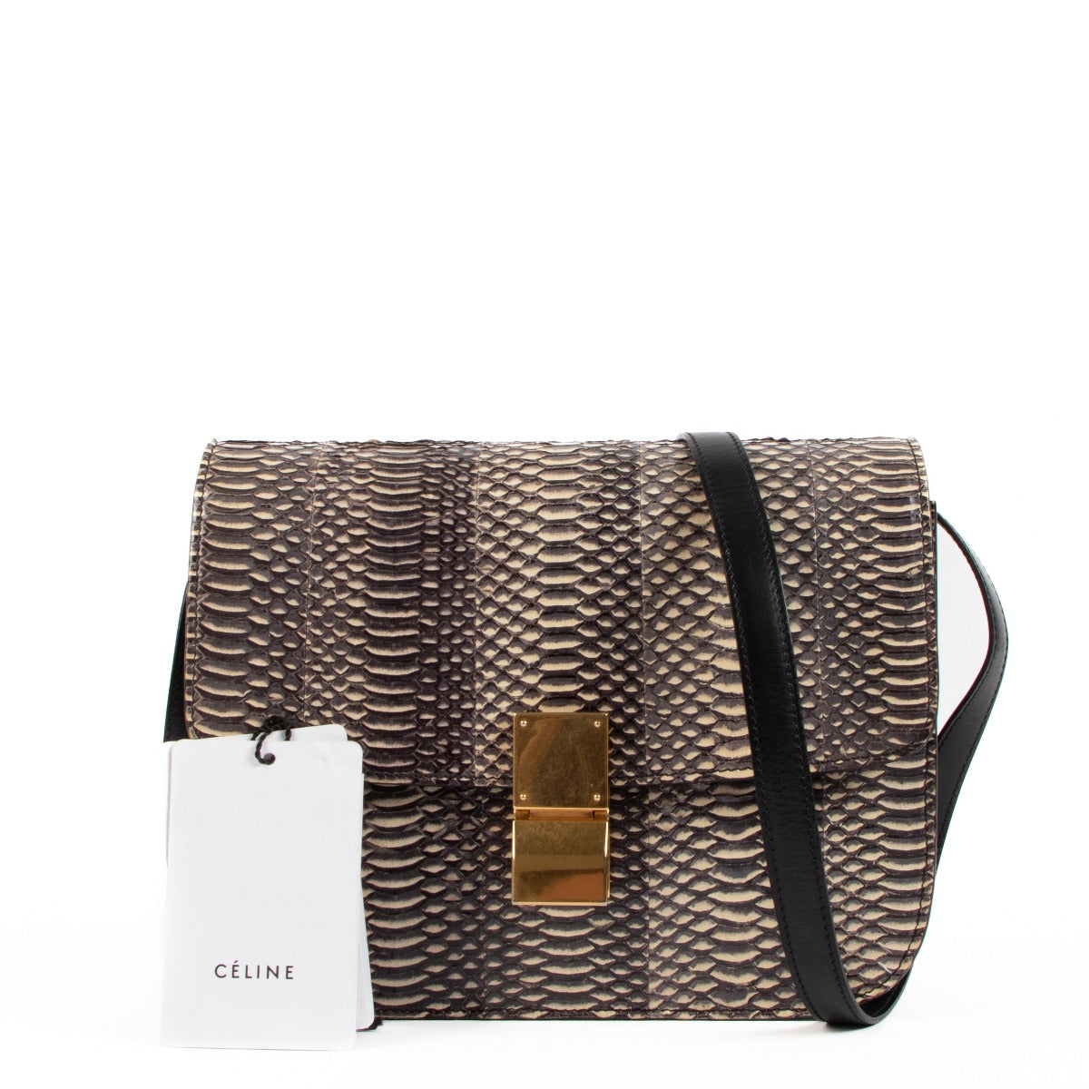 Celine Snakeskin Medium Classic Box Bag