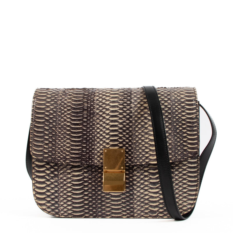 Celine Snakeskin Medium Classic Box Bag