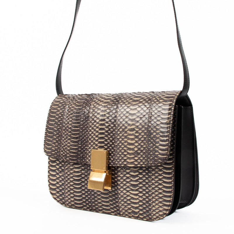 Celine Snakeskin Medium Classic Box Bag