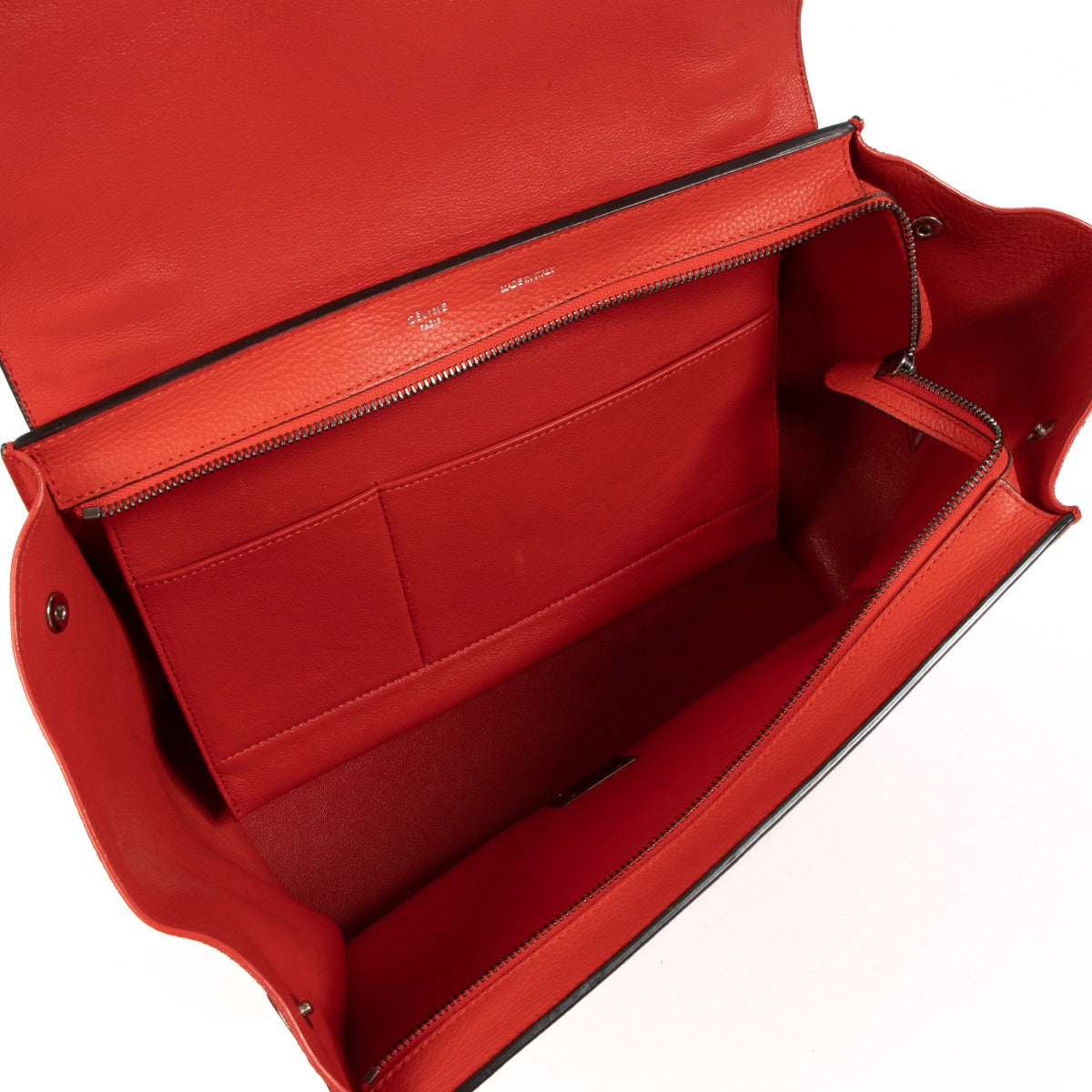 Celine Rood Kalfsleer & Suède Medium Trapeze Tas