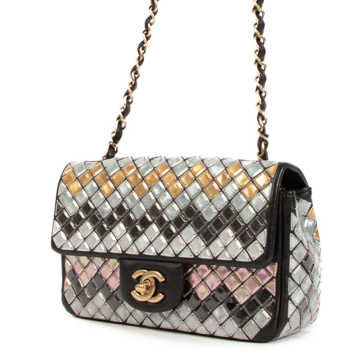 Shop authentic second hand vintage Chanel 2015 Mosaic Embroidered Mini Classic Flap Bag on www.labellov.com