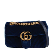 shop 100% authentic second hand Gucci Blue Velvet GG Marmont Mini Bag on Labellov.com