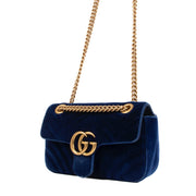 shop 100% authentic second hand Gucci Blue Velvet GG Marmont Mini Bag on Labellov.com