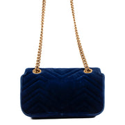 shop 100% authentic second hand Gucci Blue Velvet GG Marmont Mini Bag on Labellov.com