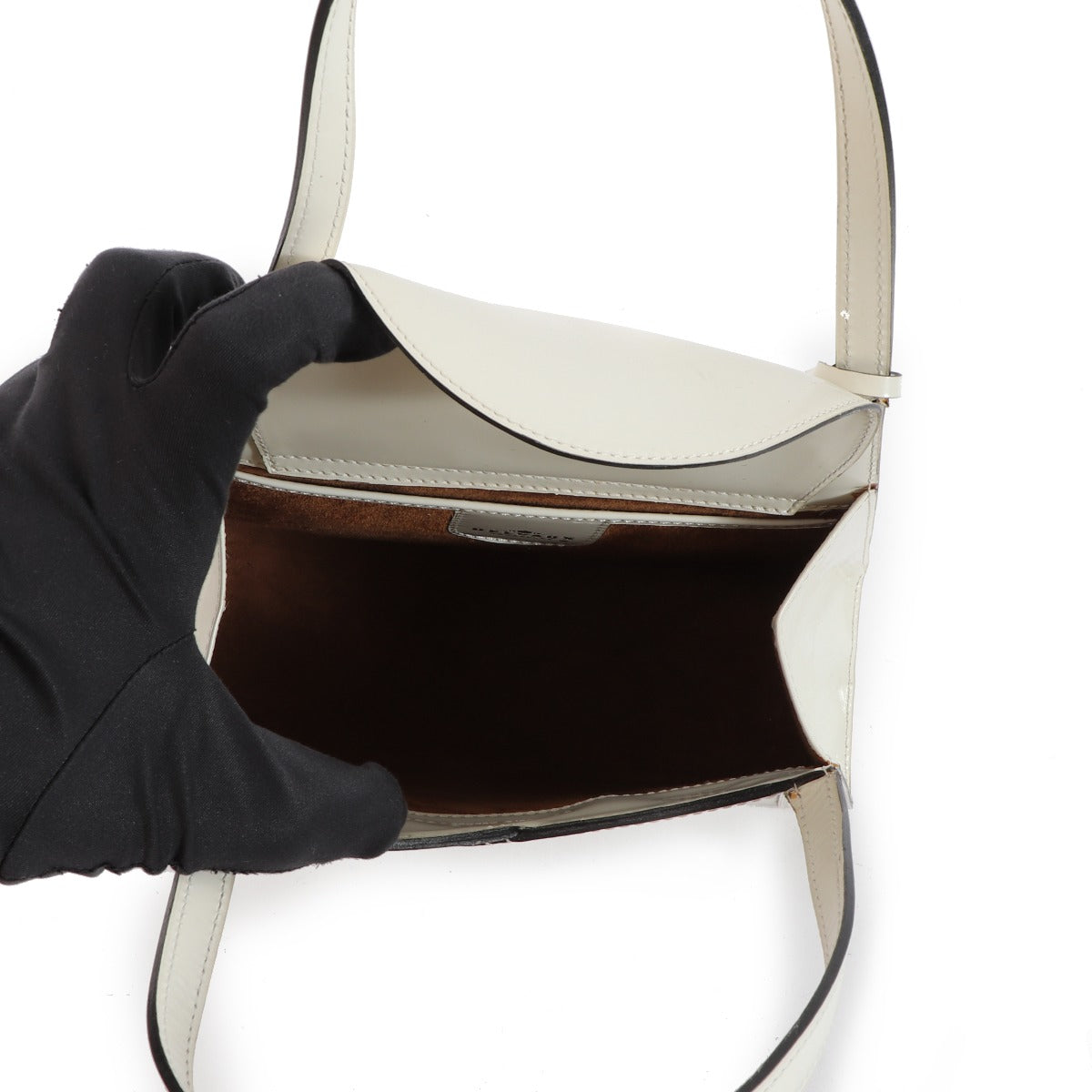 Delvaux Soupir White Magic Handtas van lakleer