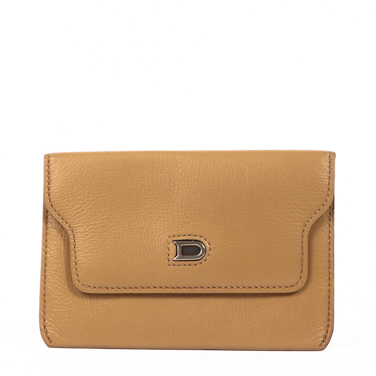 Delvaux Beige Leather Diabolo Card Holder Wallet