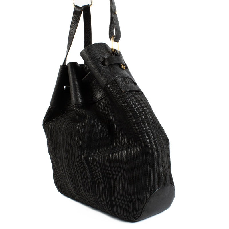 Delvaux Black Toile de Cuir Catogan Bag