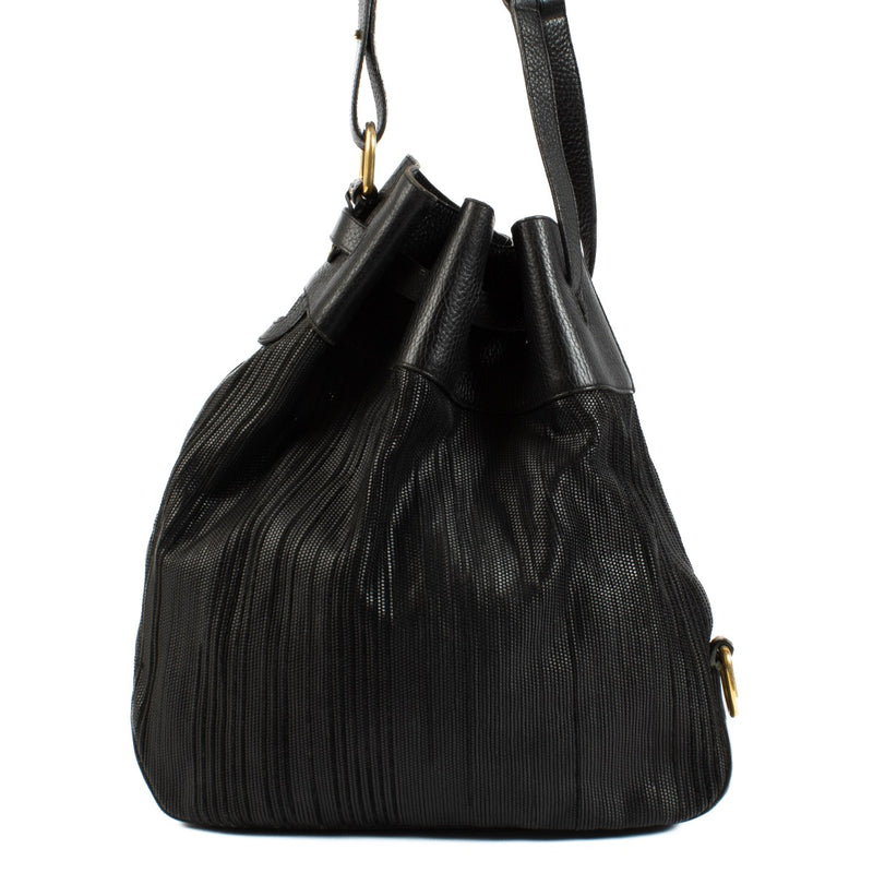 Delvaux Black Toile de Cuir Catogan Bag