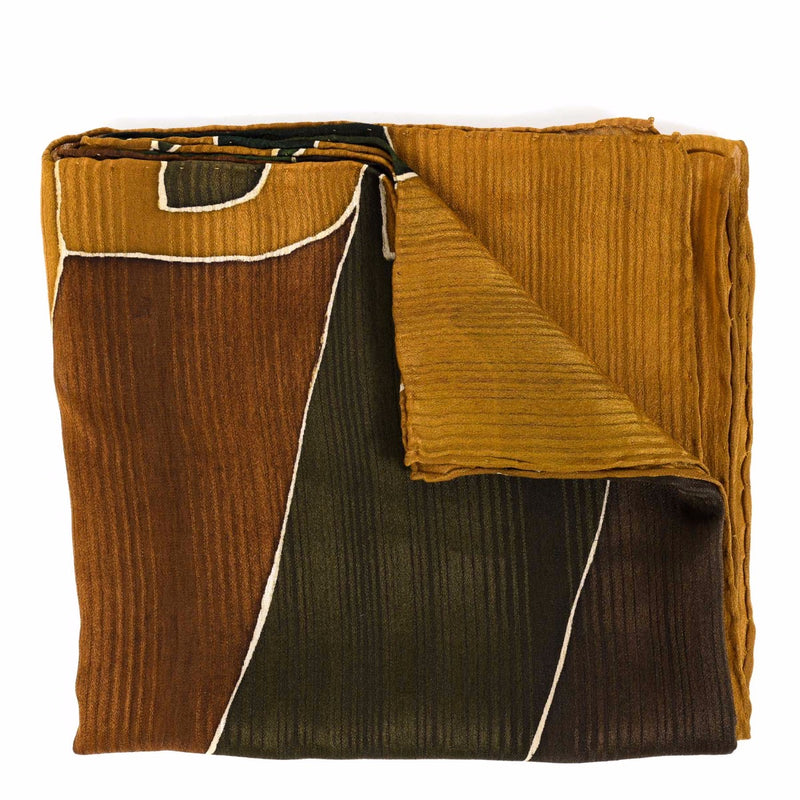 Buy an authentic second hand Delvaux Green Striped Silk Scarf in good condition at Labellov.com