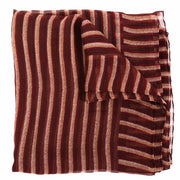Buy an authentic second hand Delvaux Burgundy Striped Chiffon Silk Scarf in good condition at Labellov.com