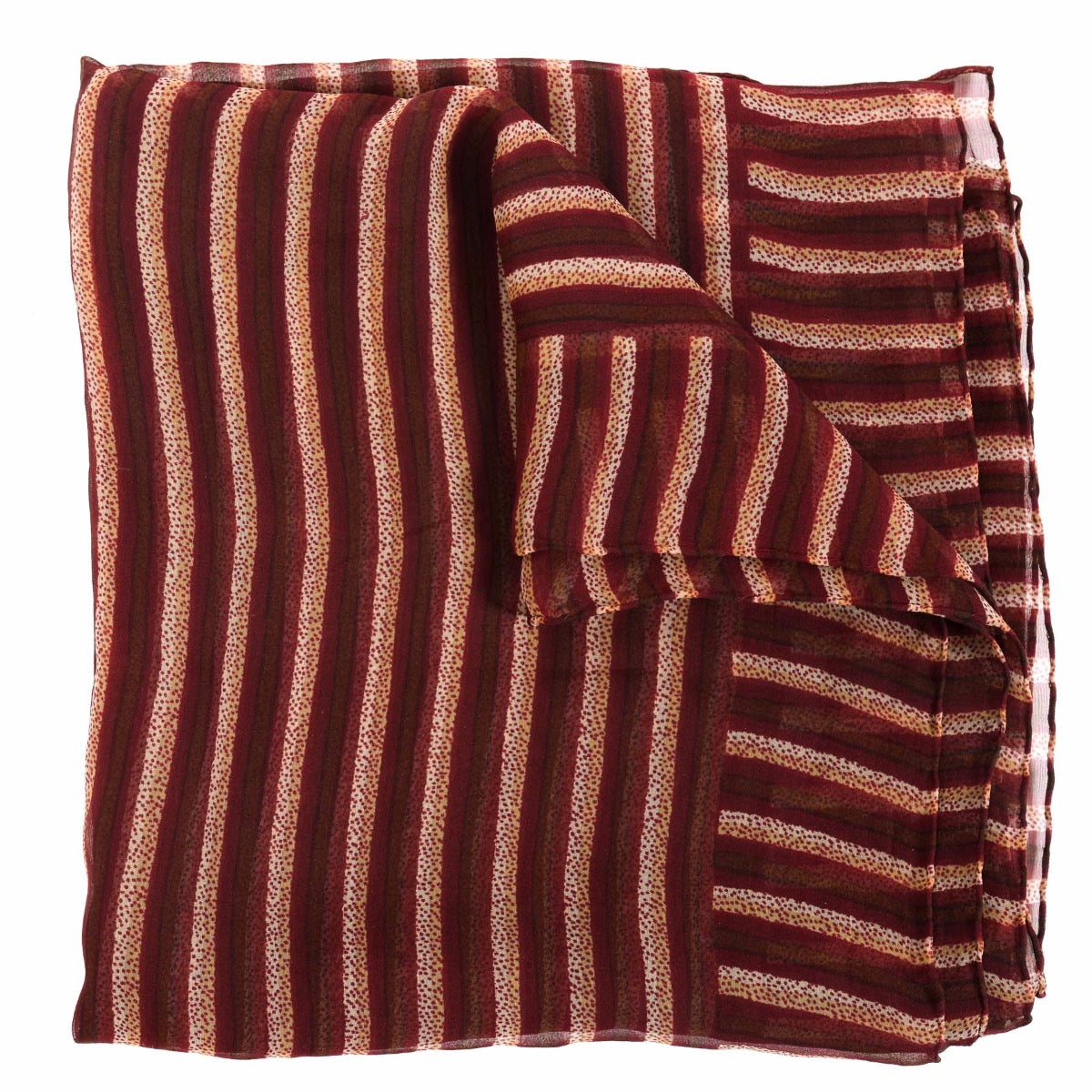Buy an authentic second hand Delvaux Burgundy Striped Chiffon Silk Scarf in good condition at Labellov.com