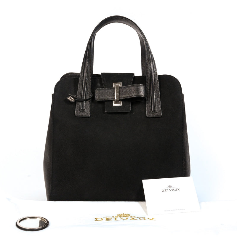 Authentic second hand Delvaux Simplissime N/S Tote PM Black Santiag on labellov.com
