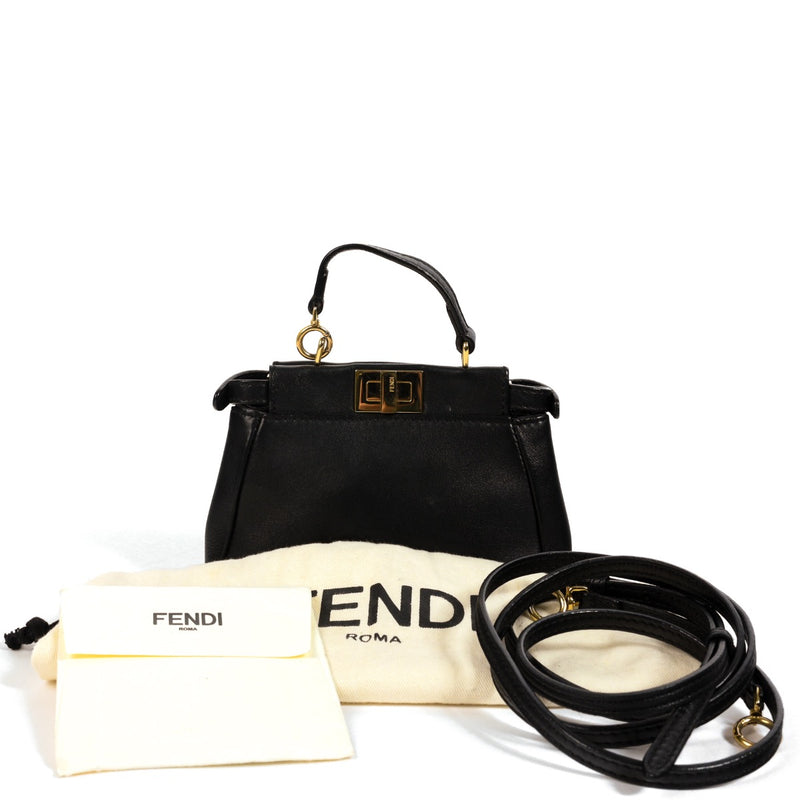 Buy an authentic second hand Fendi Black Micro Peekaboo Crossbody in very good condition at Labellov.com