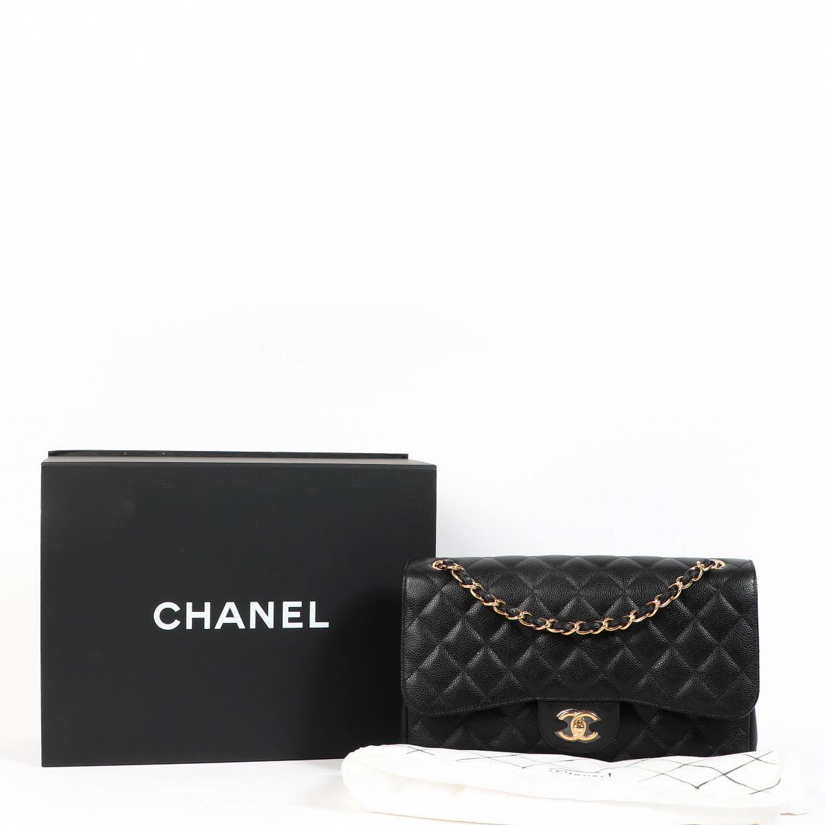 Buy your authentic designer Chanel Black Caviar Large Classic Flap Bag for the best price and with worldwide shipping at Labellov in Antwerp, Brussels and Knokke.
