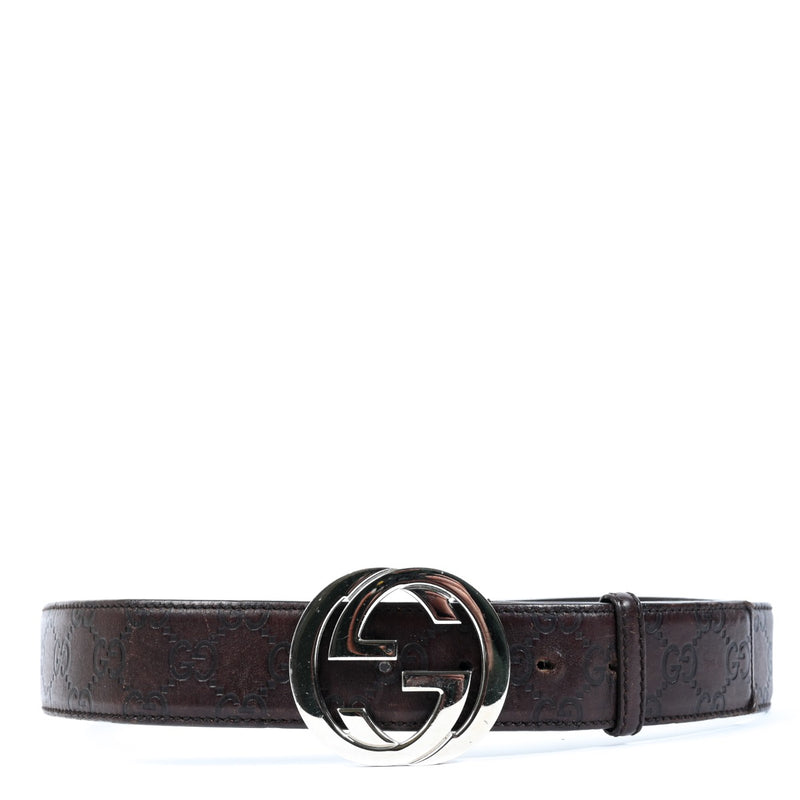 Shop safe online at Labellov in Antwerp this 100% authentic second hand Gucci Brown Guccissima Leather Belt - size 85