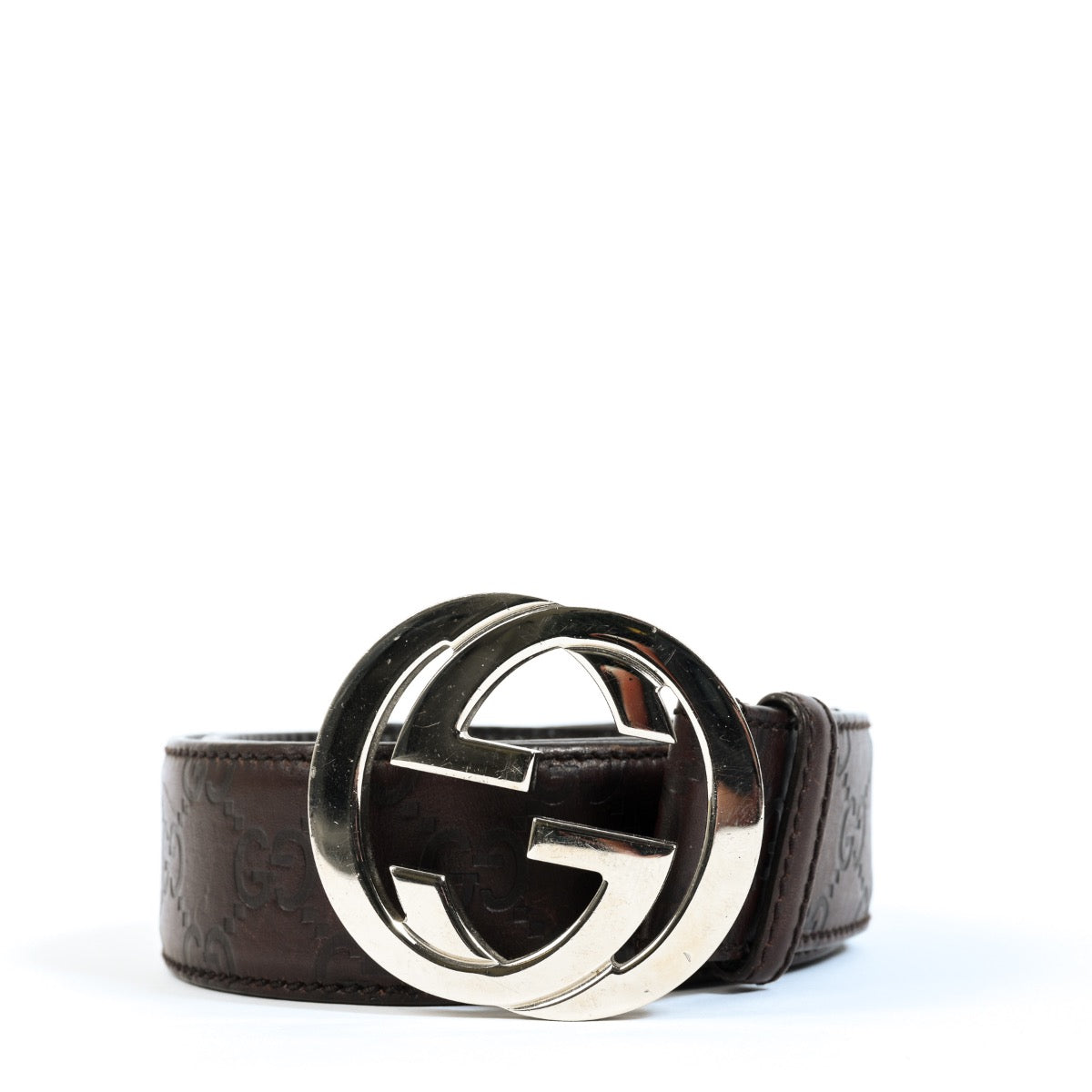 Shop safe online at Labellov in Antwerp this 100% authentic second hand Gucci Brown Guccissima Leather Belt - size 85