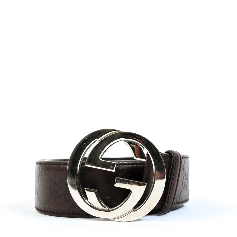 Shop safe online at Labellov in Antwerp this 100% authentic second hand Gucci Brown Guccissima Leather Belt - size 85
